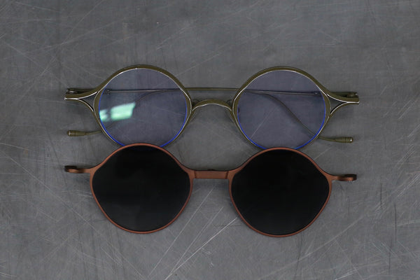 Rigards X The Viridi-Anne collaboration detachable sunglasses RG1022TVA RG-RG1022TVA-GLZTMH olive brown frame transparent gray lenses